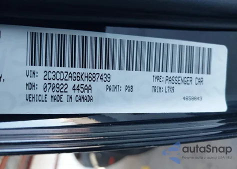 2019 Dodge Challenger Sxt z USA, uszkodzony, nr VIN 2C3CDZAG6KH687439